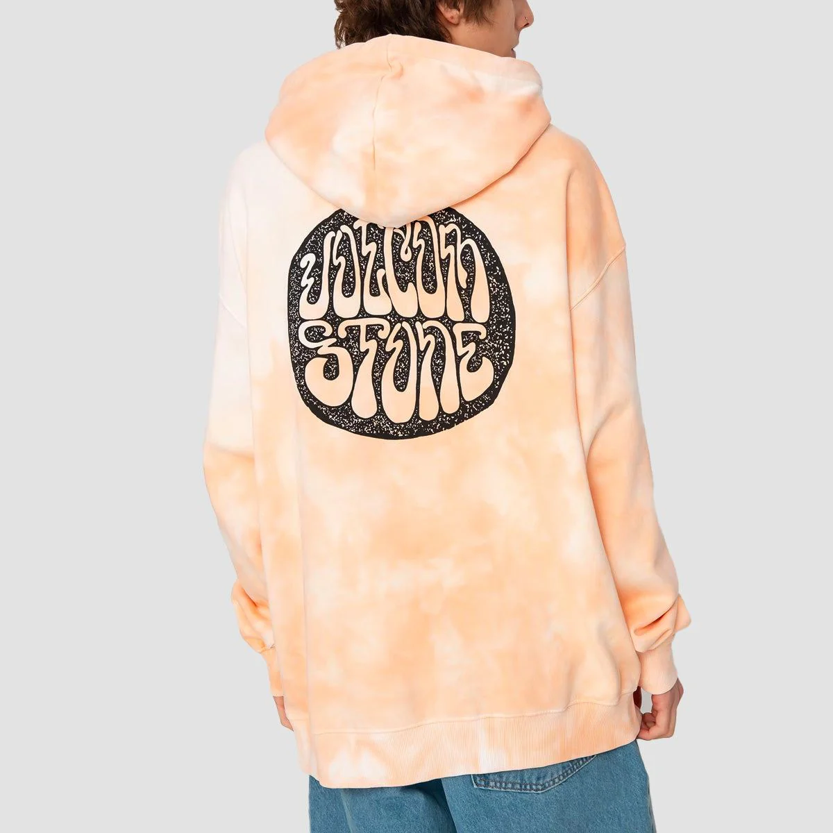 Volcom Trippin Dye Pullover Hoodie Peach Bud - Image 2