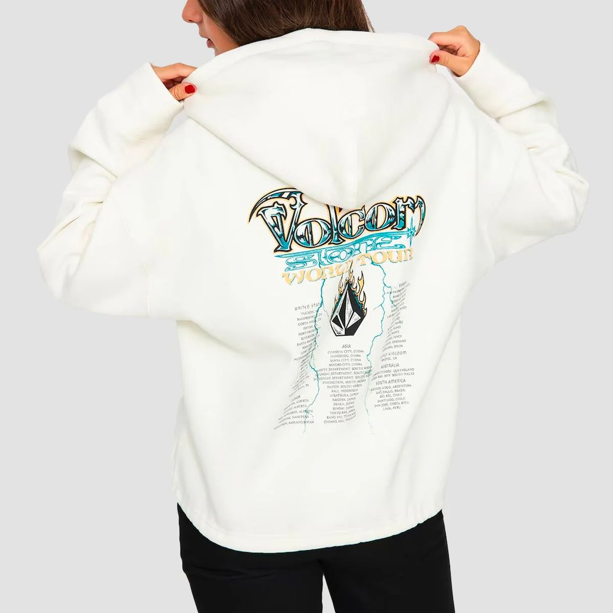 Volcom Tripstone Howl At The Moon Pullover Hoodie Star White - Womens - Image 2