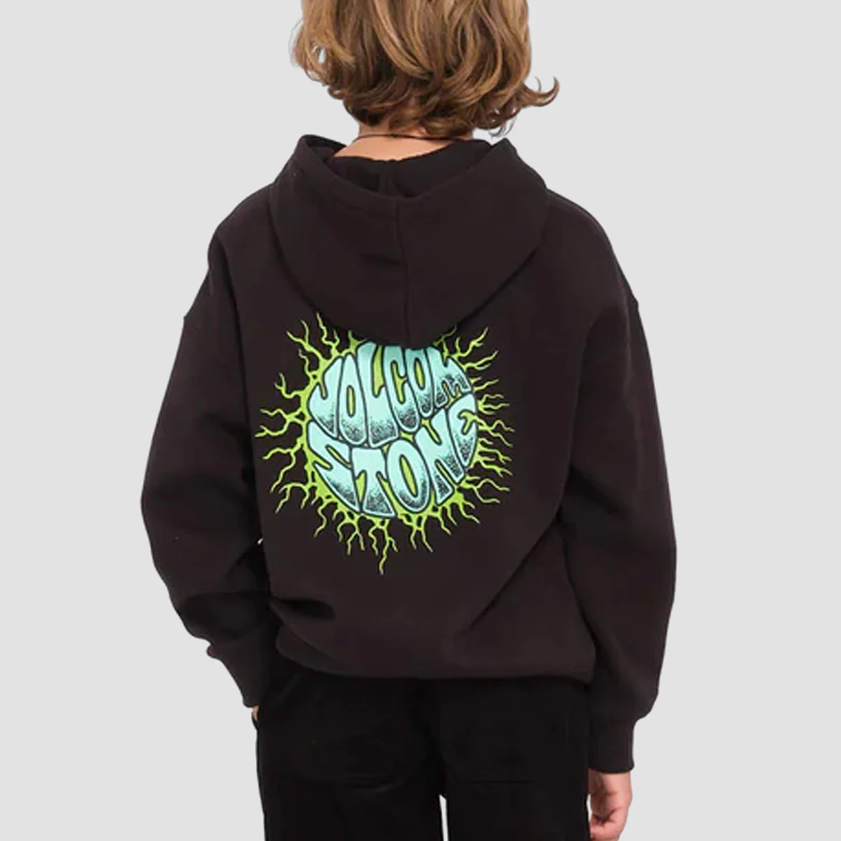 Volcom Udder Space Pullover Hoodie Black - Kids - Image 2