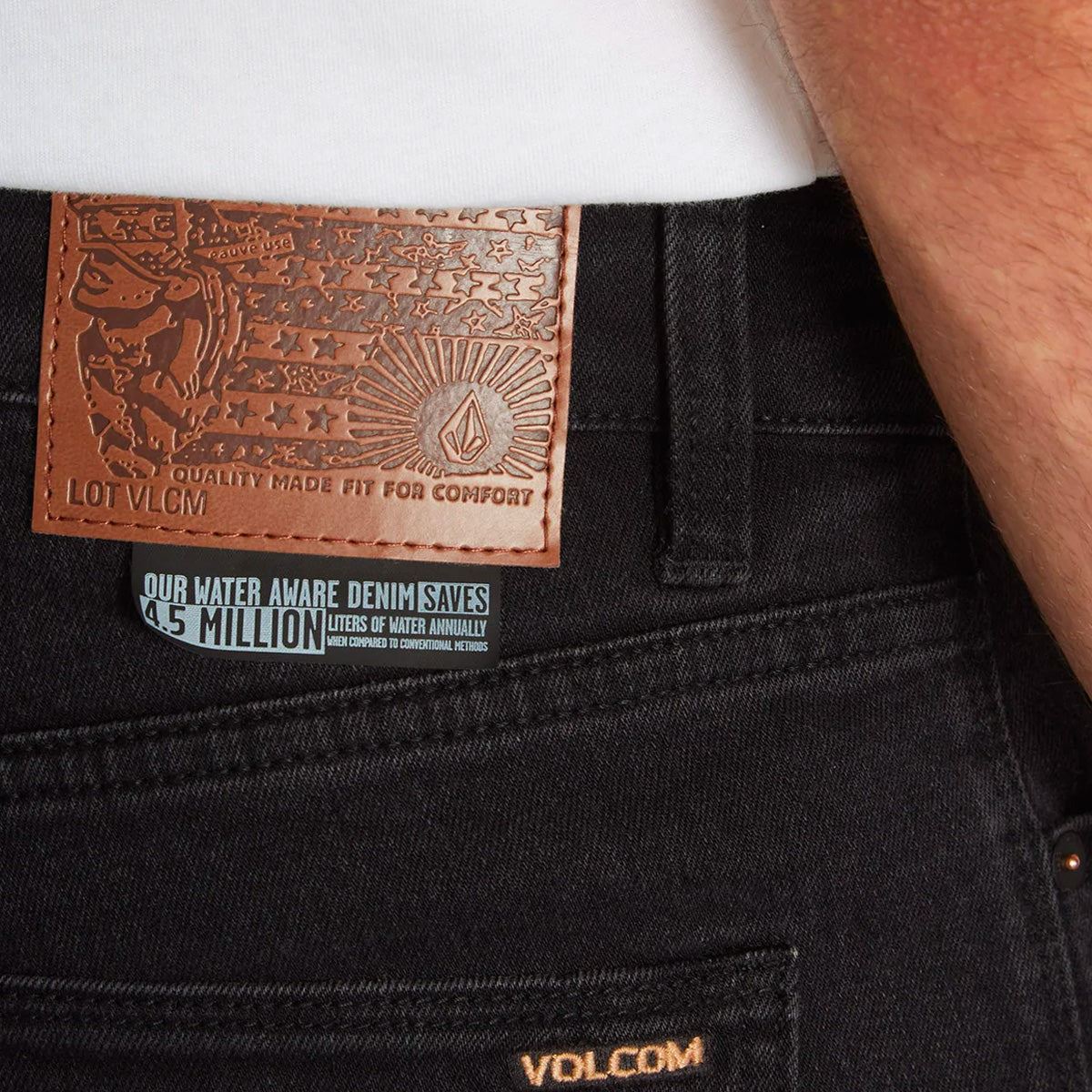 Volcom Vorta Slim Fit Jeans Black Out - Image 4