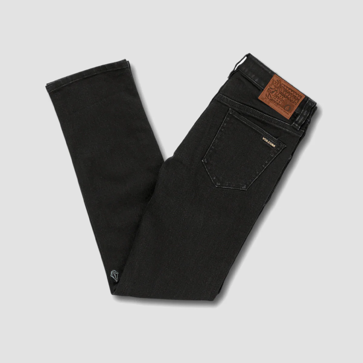 Volcom Vorta Slim Fit Jeans Black Out - Kids - Image 2