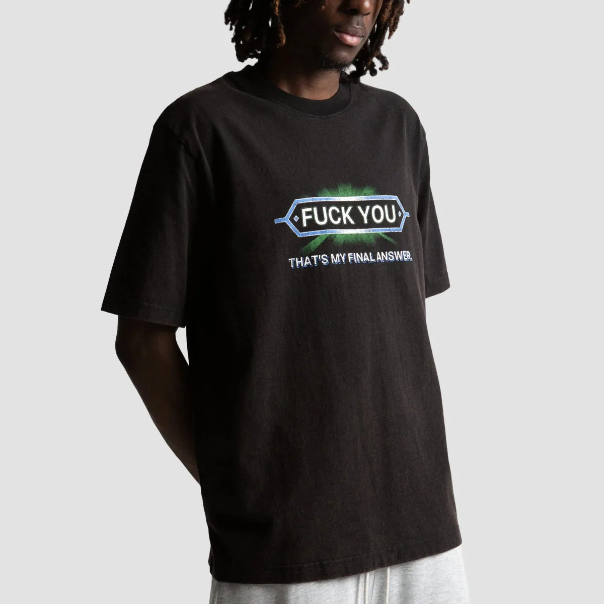 Wasted Paris Answer T-Shirt Faded Black