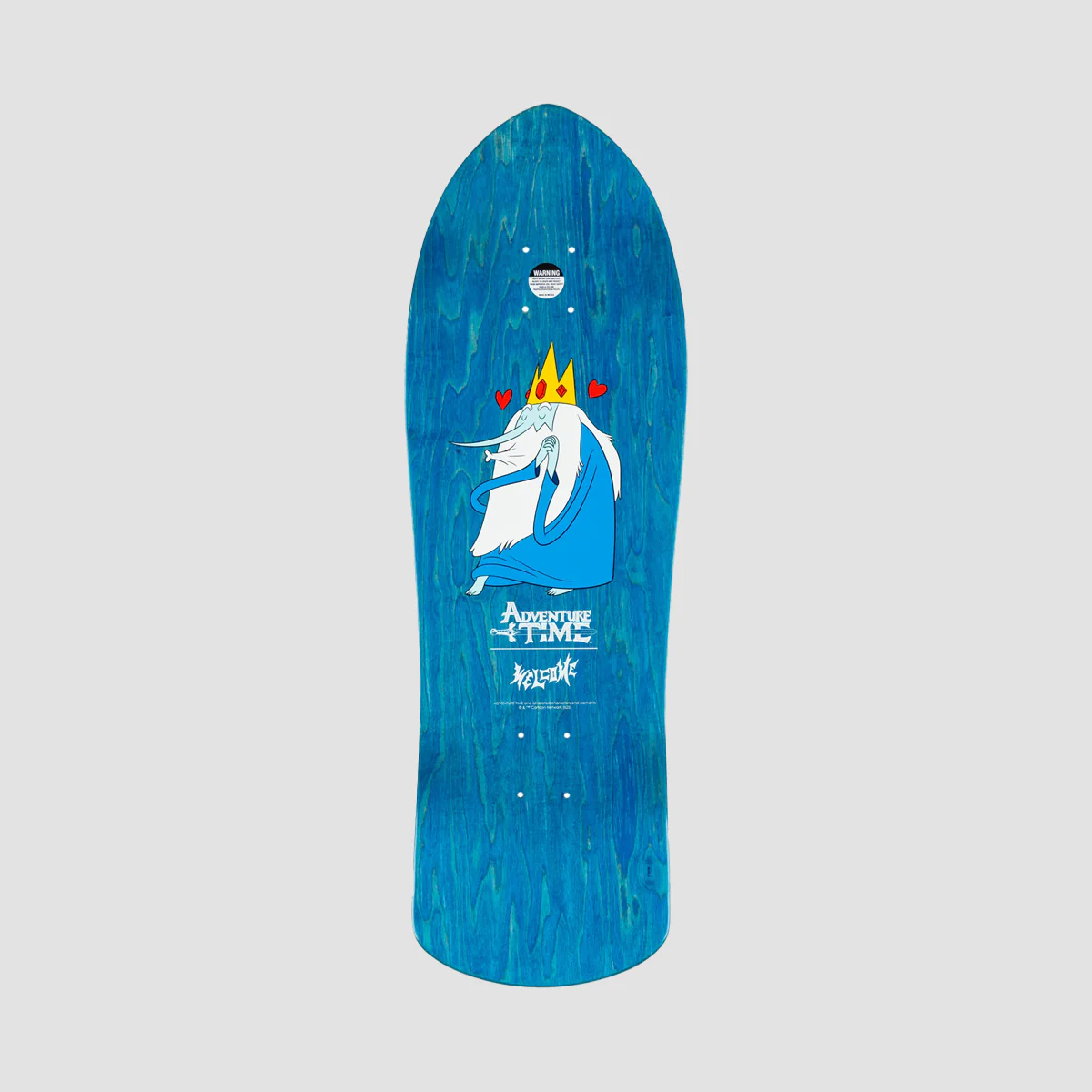 Welcome X Adventure Time Ice King on Crossbone Skateboard Deck White/Blue Glitter - 10" - Image 2
