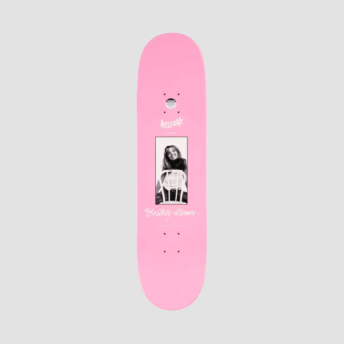 Welcome X Britney Sprears Baby One More Time Skateboard Deck Pink Glitter - 8.25" - Image 2